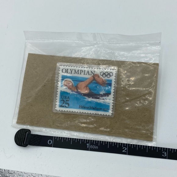 Vintage USPS Laminated Stamp Olympian Helene Madison 1932 USA 25 Pin - Picture 4 of 5